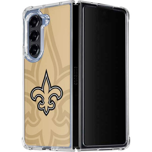 NFL New Orleans Saints Double Vision Galaxy Z Fold5 5G Clear Case