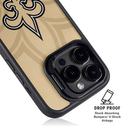 NFL New Orleans Saints Double Vision iPhone 14 Pro Max Kickstand Case