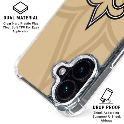 NFL New Orleans Saints Double Vision iPhone 16 Plus Clear Case