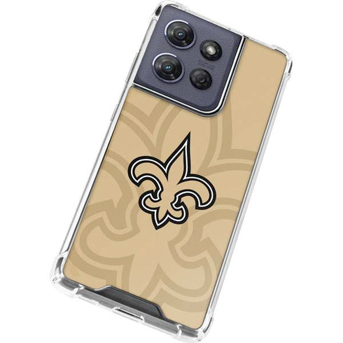 NFL New Orleans Saints Double Vision Moto G 5G (2025) Clear Case