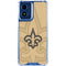 NFL New Orleans Saints Double Vision Moto G Play 4G (2024) Clear Case