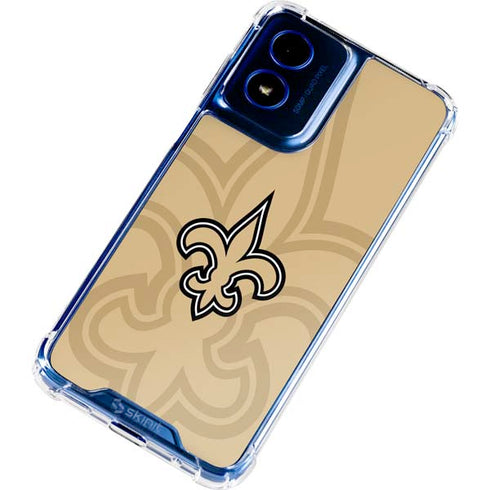 NFL New Orleans Saints Double Vision Moto G Play 4G (2024) Clear Case