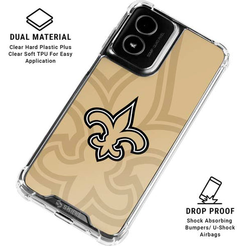 NFL New Orleans Saints Double Vision Moto G Power 5G (2024) Clear Case