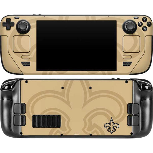 NFL New Orleans Saints Double Vision Steam Deck Handheld Gaming Computer OLED Skin