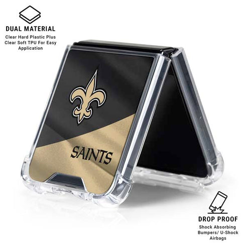 NFL New Orleans Saints Galaxy Z Flip6 Clear Case
