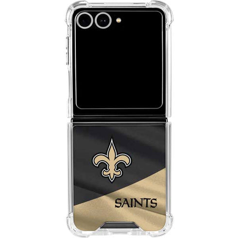NFL New Orleans Saints Galaxy Z Flip7 Clear Case