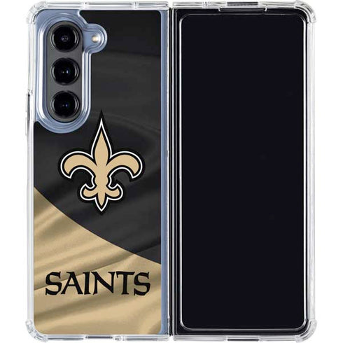 NFL New Orleans Saints Galaxy Z Fold5 5G Clear Case