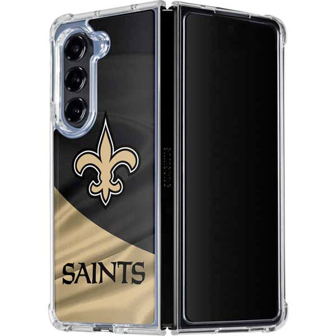 NFL New Orleans Saints Galaxy Z Fold5 5G Clear Case