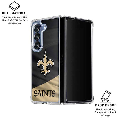 NFL New Orleans Saints Galaxy Z Fold7 Clear Case