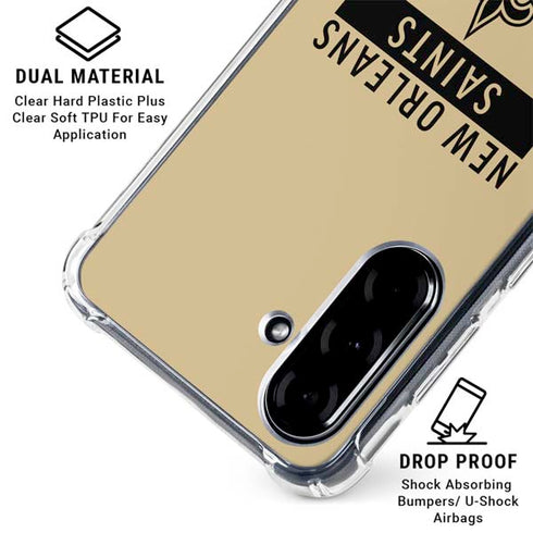 NFL New Orleans Saints Gold Performance Series Galaxy A36 5G Clear Case