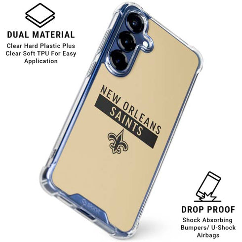 NFL New Orleans Saints Gold Performance Series Galaxy S25 Plus Clear Case
