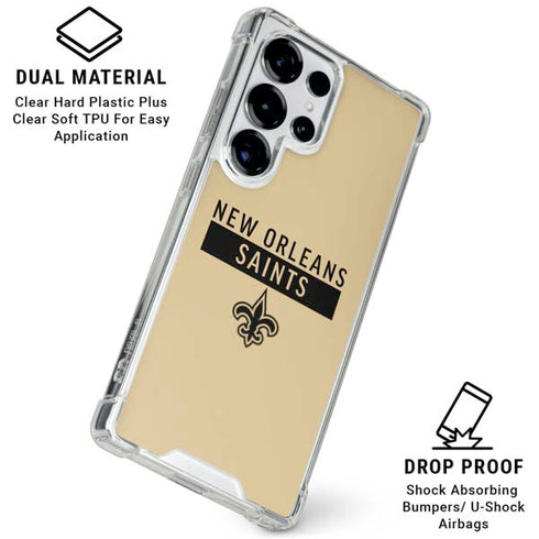 NFL New Orleans Saints Gold Performance Series Galaxy S26 Ultra Clear Case