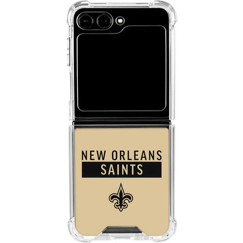 NFL New Orleans Saints Gold Performance Series Galaxy Z Flip6 Clear Case
