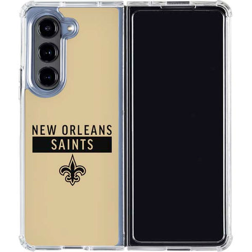 NFL New Orleans Saints Gold Performance Series Galaxy Z Fold5 5G Clear Case