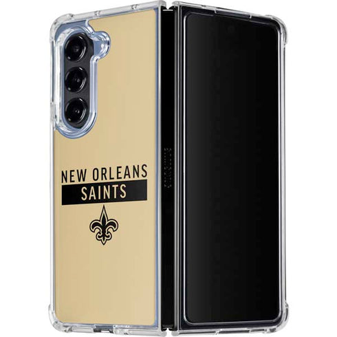 NFL New Orleans Saints Gold Performance Series Galaxy Z Fold5 5G Clear Case