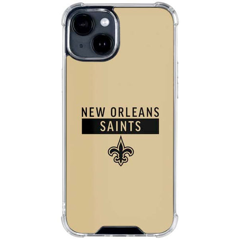 NFL New Orleans Saints Gold Performance Series iPhone 15 Clear Case