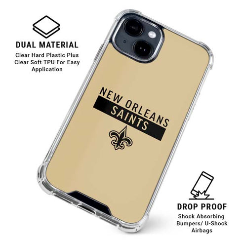 NFL New Orleans Saints Gold Performance Series iPhone 15 Clear Case