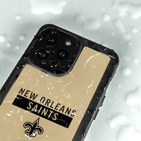 NFL New Orleans Saints Gold Performance Series iPhone 15 Pro Waterproof Case
