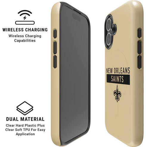 NFL New Orleans Saints Gold Performance Series iPhone 16 Plus Magsafe Impact Case