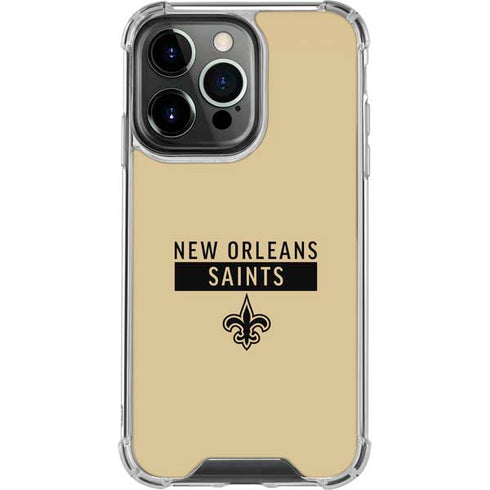 NFL New Orleans Saints Gold Performance Series iPhone 16 Pro Clear Case