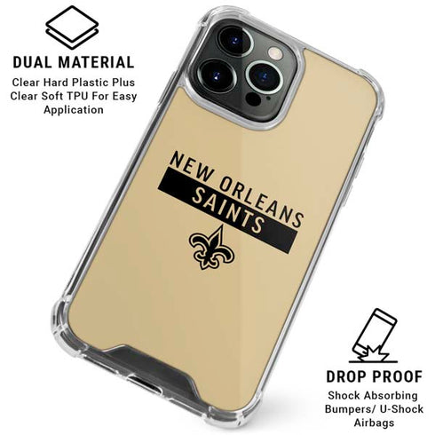 NFL New Orleans Saints Gold Performance Series iPhone 16 Pro Max Clear Case