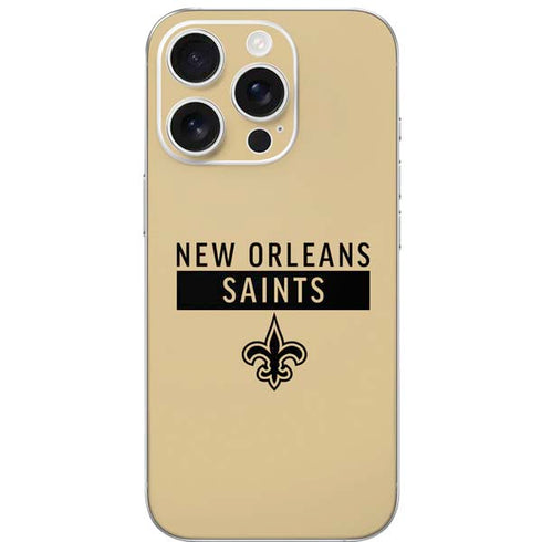 NFL New Orleans Saints Gold Performance Series iPhone 16 Pro Skin