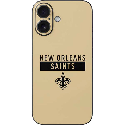 NFL New Orleans Saints Gold Performance Series iPhone 16 Skin