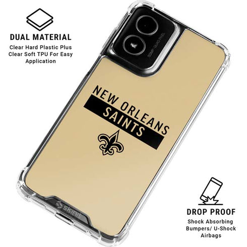 NFL New Orleans Saints Gold Performance Series Moto G Power 5G (2024) Clear Case