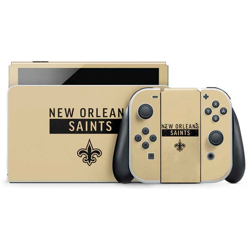 NFL New Orleans Saints Gold Performance Series Nintendo Skins