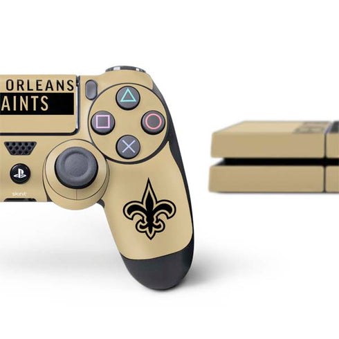 NFL New Orleans Saints Gold Performance Series PS4 Console and Controller Bundle Skin