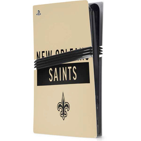 NFL New Orleans Saints Gold Performance Series PS5 Pro Console Skin