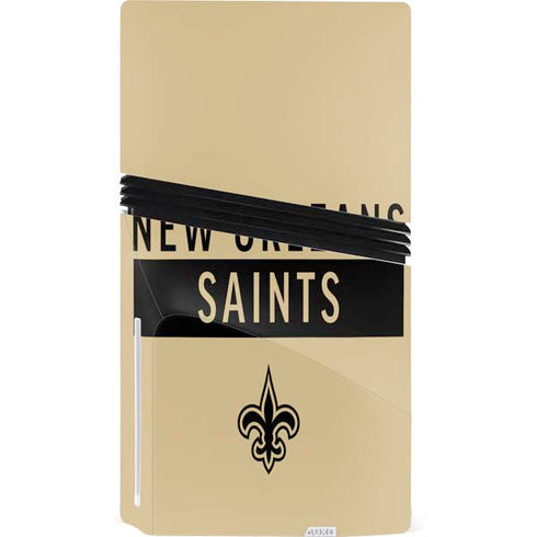 NFL New Orleans Saints Gold Performance Series PS5 Pro Disk Console Skin