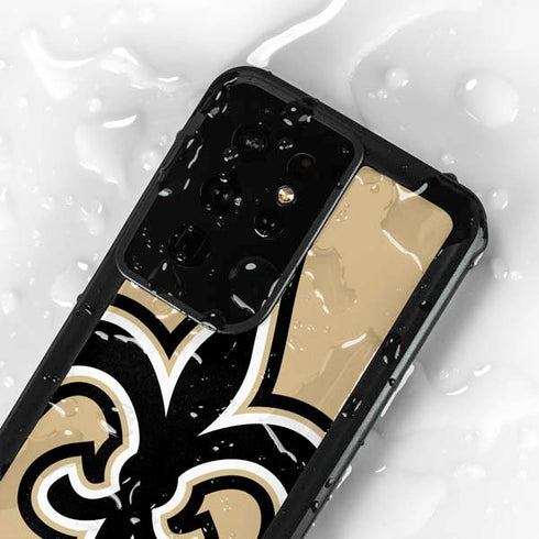 NFL New Orleans Saints Large Logo Galaxy S24 Ultra Waterproof Case
