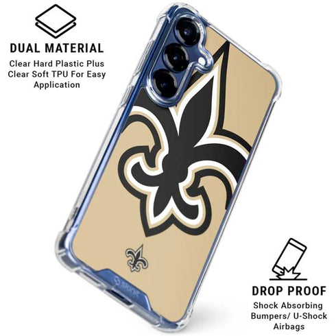 NFL New Orleans Saints Large Logo Galaxy S25 Plus Clear Case