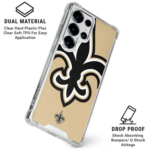 NFL New Orleans Saints Large Logo Galaxy S25 Ultra Clear Case