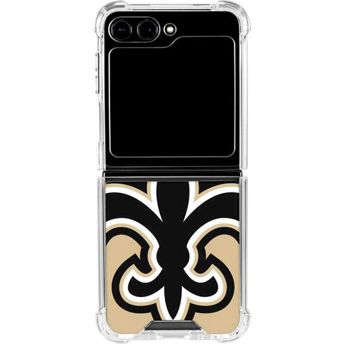 NFL New Orleans Saints Large Logo Galaxy Z Flip6 Clear Case