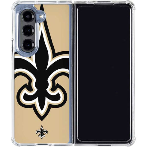 NFL New Orleans Saints Large Logo Galaxy Z Fold5 5G Clear Case