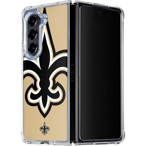 NFL New Orleans Saints Large Logo Galaxy Z Fold5 5G Clear Case