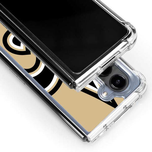 NFL New Orleans Saints Large Logo Galaxy Z Fold5 5G Clear Case