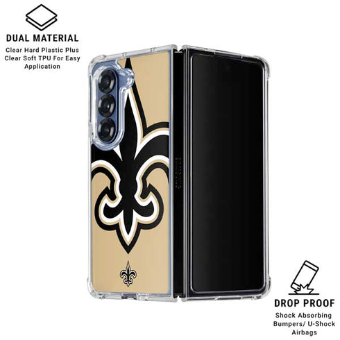 NFL New Orleans Saints Large Logo Galaxy Z Fold6 Clear Case