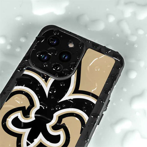 NFL New Orleans Saints Large Logo iPhone 15 Pro Waterproof Case