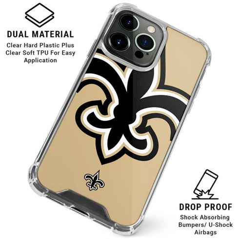 NFL New Orleans Saints Large Logo iPhone 16 Pro Clear Case