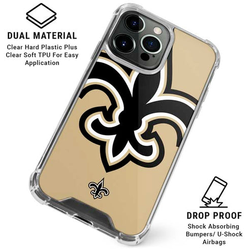 NFL New Orleans Saints Large Logo iPhone 16 Pro Max Clear Case