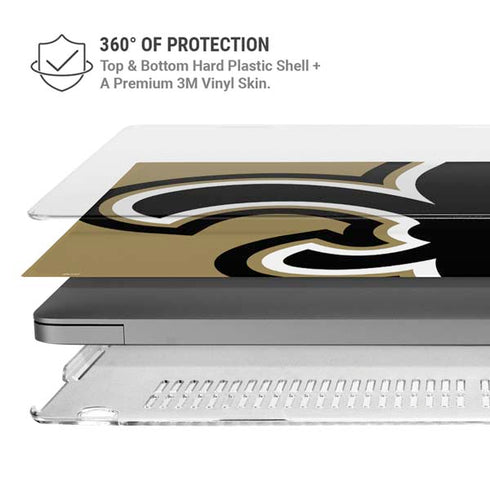NFL New Orleans Saints Large Logo MacBook Pro 14in (2021-24) Case plus Skin