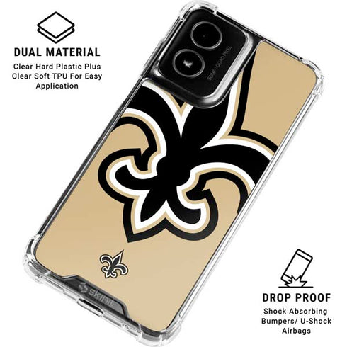 NFL New Orleans Saints Large Logo Moto G Power 5G (2024) Clear Case