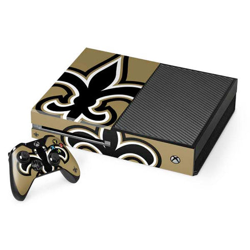 NFL New Orleans Saints Large Logo Xbox One Console and Controller Bundle Skin