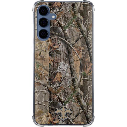 NFL New Orleans Saints Realtree AP Camo Galaxy A55 5G Clear Case