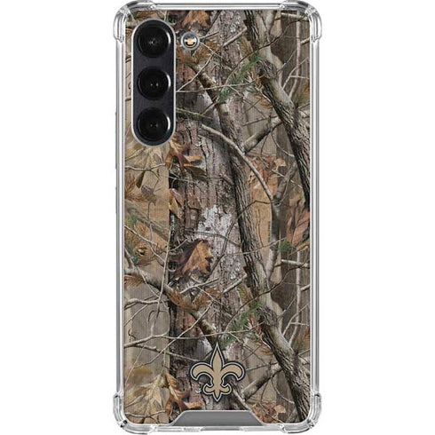NFL New Orleans Saints Realtree AP Camo Galaxy S24 FE Clear Case