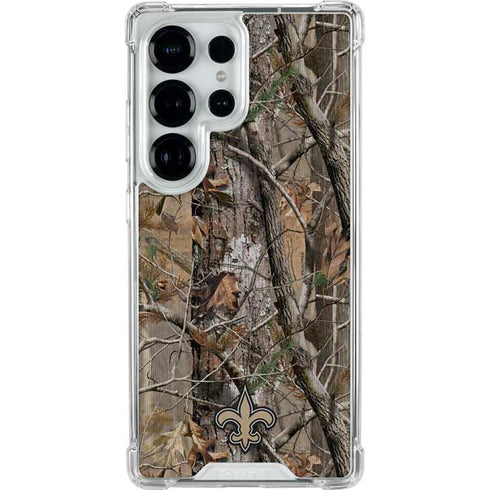 NFL New Orleans Saints Realtree AP Camo Galaxy S25 Ultra Clear Case