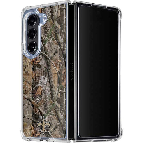 NFL New Orleans Saints Realtree AP Camo Galaxy Z Fold5 5G Clear Case